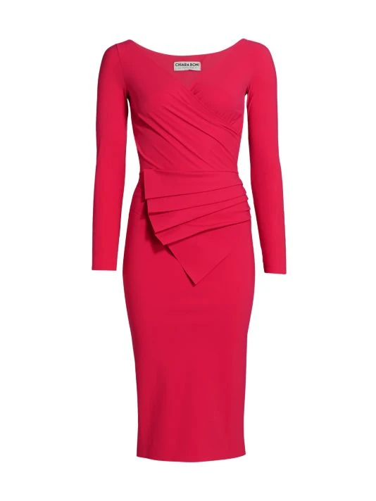 unnamed-file-1005.jpg Chiara Boni La Petite Robe Kaya Pleated Detail Sheath Dress Black -CHIARA BONI LA PETITE ROBE Sales unnamed file 1005