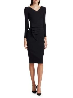 Chiara Boni La Petite Robe Kaya Pleated Detail Sheath Dress Black 4 Chiara Boni La Petite Robe Kaya Pleated Detail Sheath Dress Black -CHIARA BONI LA PETITE ROBE Sales unnamed file 1007
