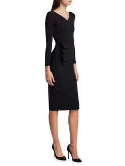 Chiara Boni La Petite Robe Kaya Pleated Detail Sheath Dress Black 5 Chiara Boni La Petite Robe Kaya Pleated Detail Sheath Dress Black -CHIARA BONI LA PETITE ROBE Sales unnamed file 1008