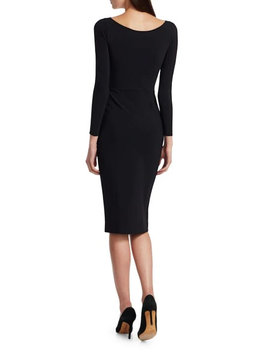 unnamed-file-1009.jpg Chiara Boni La Petite Robe Kaya Pleated Detail Sheath Dress Black -CHIARA BONI LA PETITE ROBE Sales unnamed file 1009