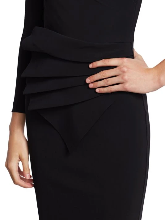 unnamed-file-1010.jpg Chiara Boni La Petite Robe Kaya Pleated Detail Sheath Dress Black -CHIARA BONI LA PETITE ROBE Sales unnamed file 1010