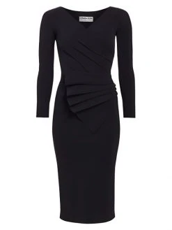 Chiara Boni La Petite Robe Kaya Pleated Detail Sheath Dress Black 9 Chiara Boni La Petite Robe Kaya Pleated Detail Sheath Dress Black -CHIARA BONI LA PETITE ROBE Sales unnamed file 1012