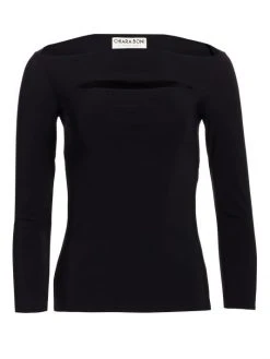 Chiara Boni La Petite Robe Katy Slit-Front Top White -CHIARA BONI LA PETITE ROBE Sales unnamed file 1032