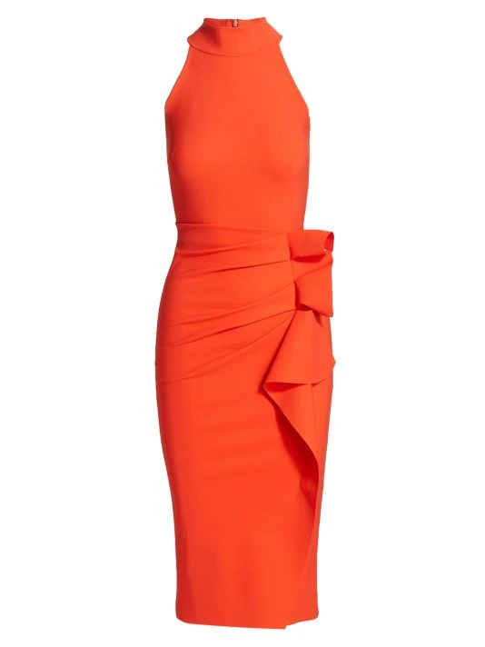 Chiara Boni La Petite Robe Halter Ruffle Midi Dress Arancio 6 Chiara Boni La Petite Robe Halter Ruffle Midi Dress Arancio - Image 4