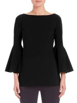 Chiara Boni La Petite Robe Natty Bell-Sleeve Top Black -CHIARA BONI LA PETITE ROBE Sales unnamed file 1064