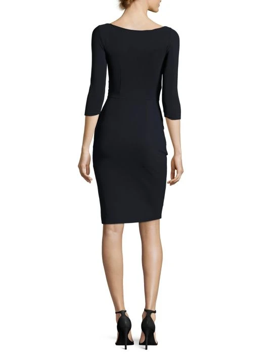 Chiara Boni La Petite Robe Three Quarter-Sleeve Pleated Sheath Dress 5 Chiara Boni La Petite Robe Three Quarter-Sleeve Pleated Sheath Dress - Image 3