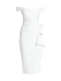 Chiara Boni La Petite Robe Off-the-Shoulder Midi Dress White -CHIARA BONI LA PETITE ROBE Sales unnamed file 1110