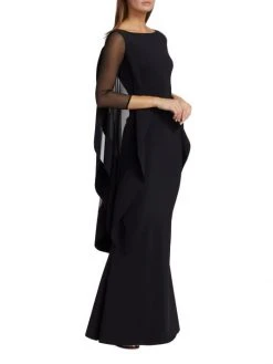 Chiara Boni La Petite Robe Kacey Illusion Mesh Caped Gown 5 Chiara Boni La Petite Robe Kacey Illusion Mesh Caped Gown -CHIARA BONI LA PETITE ROBE Sales unnamed file 1129