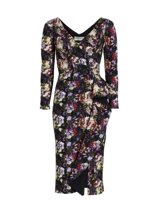 Chiara Boni La Petite Robe Dalmira Floral Ruffle-Embellished Dress 3 Chiara Boni La Petite Robe Dalmira Floral Ruffle-Embellished Dress