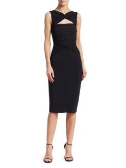 Chiara Boni La Petite Robe Audrine Ruched Cutout Bodycon Dress Geranium -CHIARA BONI LA PETITE ROBE Sales unnamed file 1163