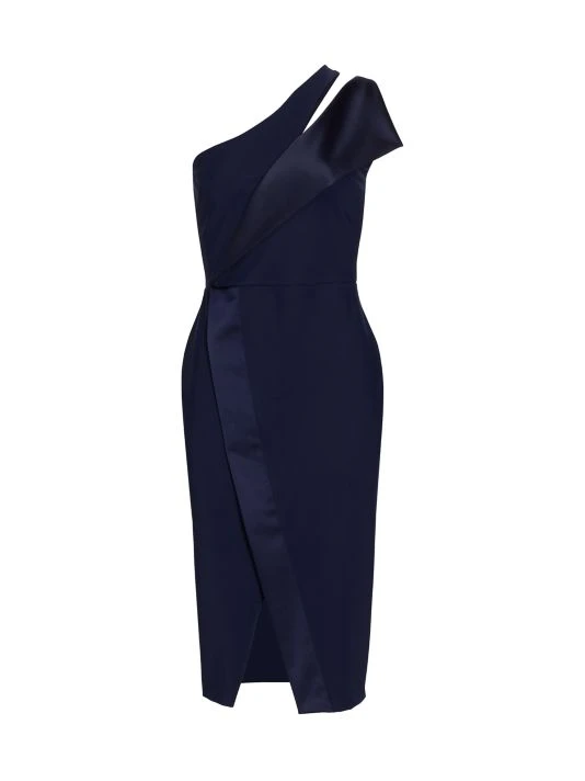 Chiara Boni La Petite Robe Ricostancia One-Shoulder Satin-Trim Dress 3 Chiara Boni La Petite Robe Ricostancia One-Shoulder Satin-Trim Dress