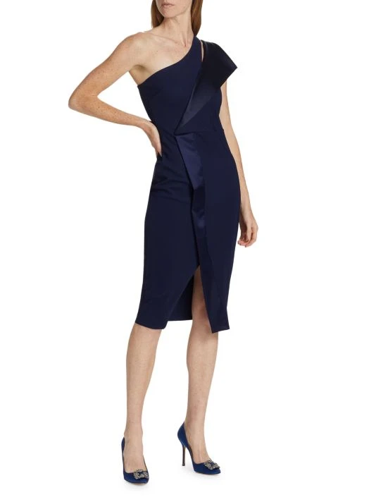 Chiara Boni La Petite Robe Ricostancia One-Shoulder Satin-Trim Dress 4 Chiara Boni La Petite Robe Ricostancia One-Shoulder Satin-Trim Dress - Image 2