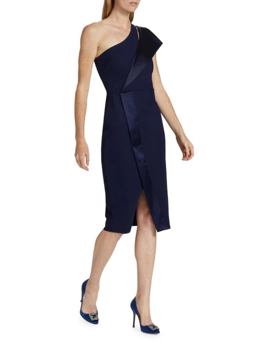 Chiara Boni La Petite Robe Ricostancia One-Shoulder Satin-Trim Dress 6 Chiara Boni La Petite Robe Ricostancia One-Shoulder Satin-Trim Dress - Image 4