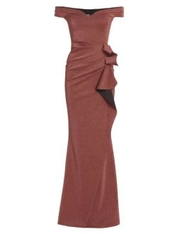 Chiara Boni La Shop 71 Chiara Boni La Petite Robe Radoslava Ruffled Off-The-Shoulder Gown