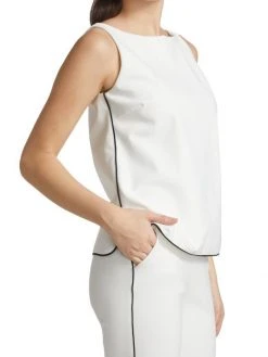 Chiara Boni La Petite Robe Vanesa Piping Sleeveless Blouse -CHIARA BONI LA PETITE ROBE Sales unnamed file 1274