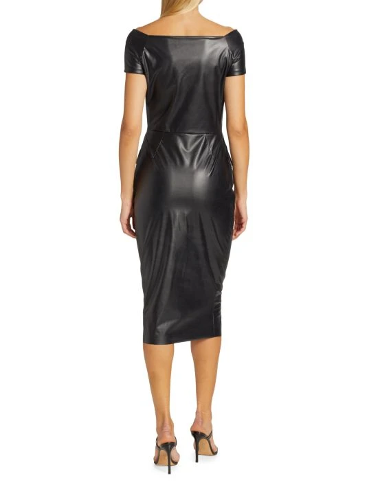 Chiara Boni La Petite Robe Mei Faux Leather Midi Dress 7 Chiara Boni La Petite Robe Mei Faux Leather Midi Dress - Image 5
