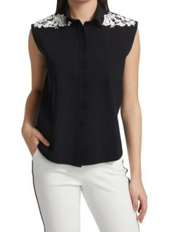 Chiara Boni La Petite Robe Fusae Button-Up Sleeveless Blouse -CHIARA BONI LA PETITE ROBE Sales unnamed file 1287