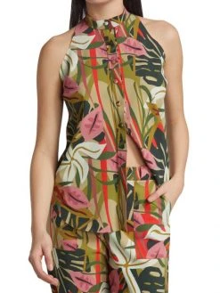 Chiara Boni La Petite Robe Yanet Tropical Print Sleeveless Blouse 4 Chiara Boni La Petite Robe Yanet Tropical Print Sleeveless Blouse -CHIARA BONI LA PETITE ROBE Sales unnamed file 1385