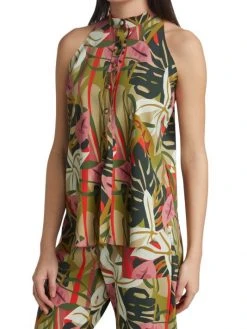 Chiara Boni La Petite Robe Yanet Tropical Print Sleeveless Blouse 5 Chiara Boni La Petite Robe Yanet Tropical Print Sleeveless Blouse -CHIARA BONI LA PETITE ROBE Sales unnamed file 1386