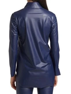 Chiara Boni La Petite Robe Atena Faux Leather Long-Sleeve Top -CHIARA BONI LA PETITE ROBE Sales unnamed file 1408