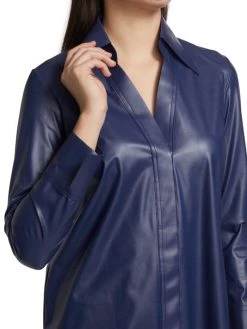 Chiara Boni La Petite Robe Atena Faux Leather Long-Sleeve Top -CHIARA BONI LA PETITE ROBE Sales unnamed file 1409