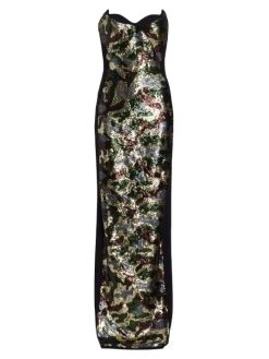 Chiara Boni La Petite Robe Merlina Camo Sequined Gown