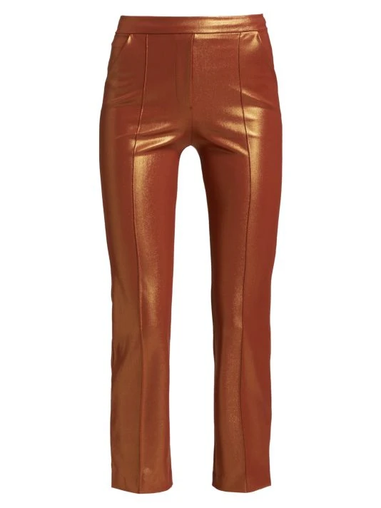 Chiara Boni La Petite Robe Nuccia Metallic Ankle-Length Pants 3 Chiara Boni La Petite Robe Nuccia Metallic Ankle-Length Pants