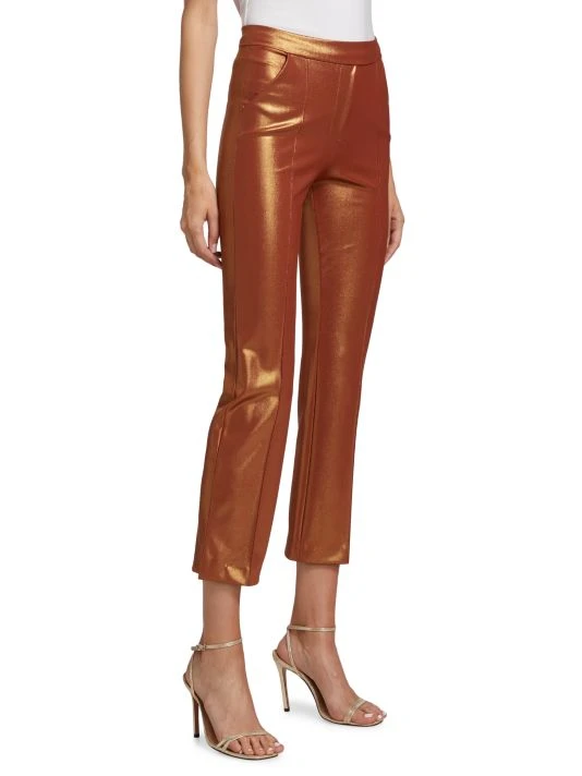 Chiara Boni La Petite Robe Nuccia Metallic Ankle-Length Pants 6 Chiara Boni La Petite Robe Nuccia Metallic Ankle-Length Pants - Image 4