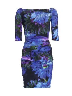 Chiara Boni La Shop 16 Chiara Boni La Petite Robe Nerina Printed Off-The-Shoulder Dress