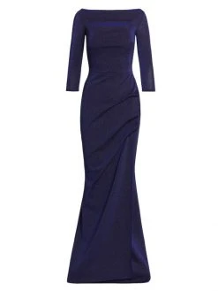 Chiara Boni La Shop 14 Chiara Boni La Petite Robe Glittery Jersey Bateau-Neck Gown