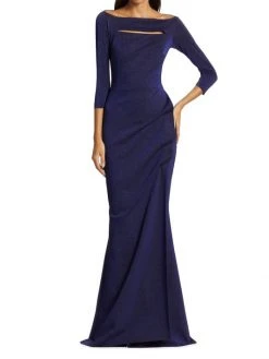 Chiara Boni La Petite Robe Glittery Jersey Bateau-Neck Gown -CHIARA BONI LA PETITE ROBE Sales unnamed file 1570