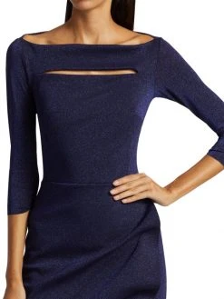 Chiara Boni La Petite Robe Glittery Jersey Bateau-Neck Gown -CHIARA BONI LA PETITE ROBE Sales unnamed file 1573