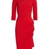Chiara Boni La Petite Robe Kate Ruffled Three-Quarter Sleeve Bodycon Dress Passion -CHIARA BONI LA PETITE ROBE Sales unnamed file 1644