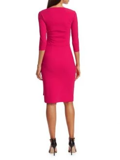 Chiara Boni La Petite Robe Kate Ruffled Three-Quarter Sleeve Bodycon Dress Passion -CHIARA BONI LA PETITE ROBE Sales unnamed file 1648