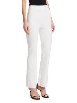 Chiara Boni La Petite Robe Venusette High-Waist Straight-Leg Pull-On Pants White -CHIARA BONI LA PETITE ROBE Sales unnamed file 1680