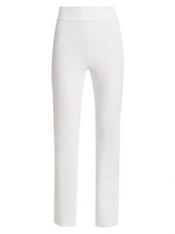 Chiara Boni La Petite Robe Venusette High-Waist Straight-Leg Pull-On Pants White -CHIARA BONI LA PETITE ROBE Sales unnamed file 1683