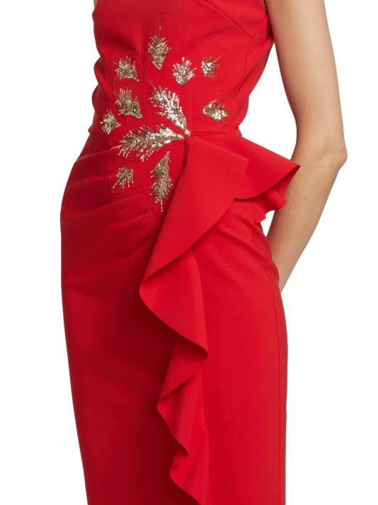 Chiara Boni La Petite Robe Teodorina Sequined Ruffle Halter Gown 8 Chiara Boni La Petite Robe Teodorina Sequined Ruffle Halter Gown - Image 6