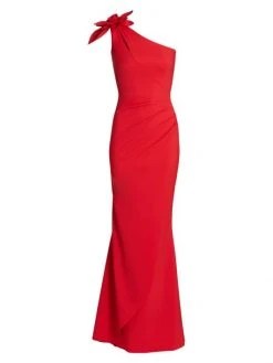 Chiara Boni La Shop 57 Chiara Boni La Petite Robe Gosia One-Shoulder Gown Passion