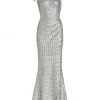Chiara Boni La Petite Robe Keila Metallic One-Shoulder Gown Dove Grey 1 Chiara Boni La Petite Robe Keila Metallic One-Shoulder Gown Dove Grey -CHIARA BONI LA PETITE ROBE Sales unnamed file 216