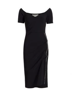 Chiara Boni La Petite Robe Sultana Ruffle Bodycon Midi Dress Blue Notte -CHIARA BONI LA PETITE ROBE Sales unnamed file 222