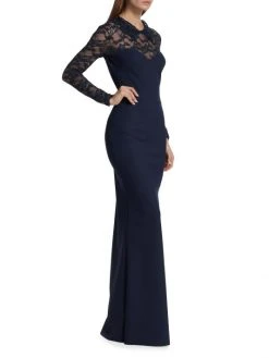 Chiara Boni La Petite Robe Lien Collared Lace Long-Sleeve Gown 12 Chiara Boni La Petite Robe Lien Collared Lace Long-Sleeve Gown -CHIARA BONI LA PETITE ROBE Sales unnamed file 291