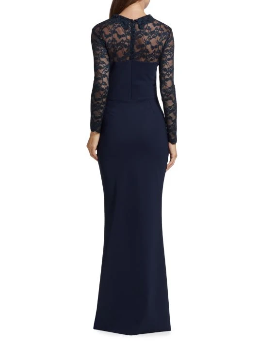 Chiara Boni La Petite Robe Lien Collared Lace Long-Sleeve Gown 7 Chiara Boni La Petite Robe Lien Collared Lace Long-Sleeve Gown - Image 5