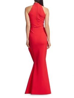 Chiara Boni La Petite Robe Halter Ruffle Gown Catalina Blue -CHIARA BONI LA PETITE ROBE Sales unnamed file 4