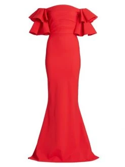 Chiara Boni La Petite Robe Parvati Off-The-Shoulder Gown Passion -CHIARA BONI LA PETITE ROBE Sales unnamed file 41