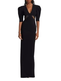 Chiara Boni La Petite Robe Castelo Puff-Sleeve Cut-Out Gown -CHIARA BONI LA PETITE ROBE Sales unnamed file 464
