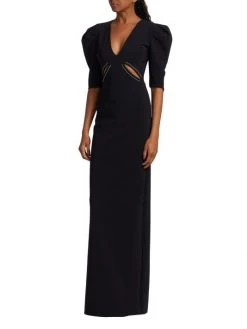 Chiara Boni La Petite Robe Castelo Puff-Sleeve Cut-Out Gown -CHIARA BONI LA PETITE ROBE Sales unnamed file 465