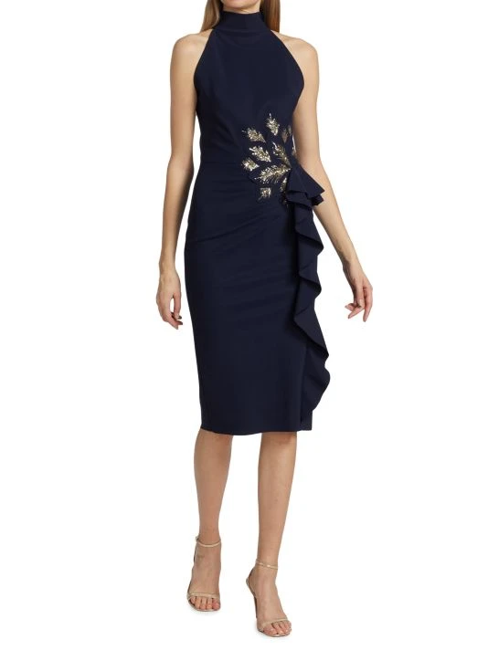 Chiara Boni La Petite Robe Teodorina Halter Embellished Cocktail Dress 4 Chiara Boni La Petite Robe Teodorina Halter Embellished Cocktail Dress - Image 2