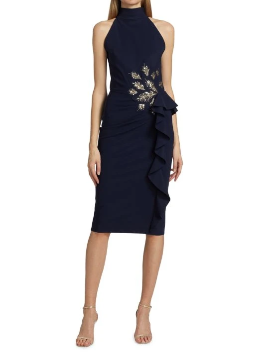 Chiara Boni La Petite Robe Teodorina Halter Embellished Cocktail Dress 5 Chiara Boni La Petite Robe Teodorina Halter Embellished Cocktail Dress - Image 3