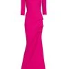 Chiara Boni La Petite Robe Kate Slit-Detail Boatneck Gown Magenta
