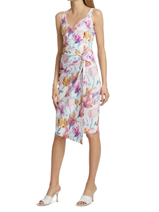 Chiara Boni La Petite Robe Floral Knotted Waist Dress 4 Chiara Boni La Petite Robe Floral Knotted Waist Dress - Image 2